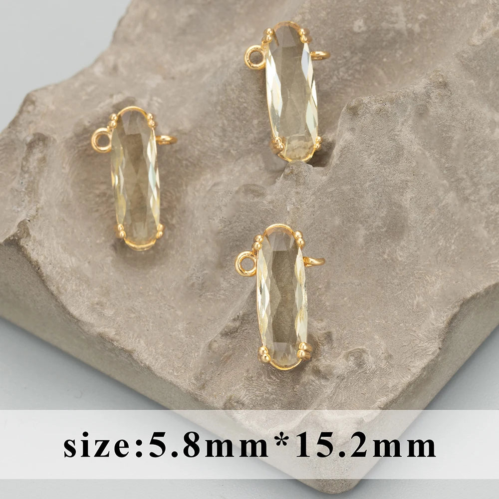 GUFEATHER MC88,jewelry accessories,18k gold plated,nickel free,copper,glass,hand made,jewelry making,charm,diy pendants,6pcs/lot
