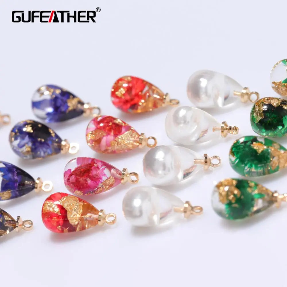 GUFEATHER M345, accesorios de joyería, dijes, piezas de accesorios, hechos a mano, hallazgos para hacer joyas, colgantes de pendientes diy, 6 unids/lote 