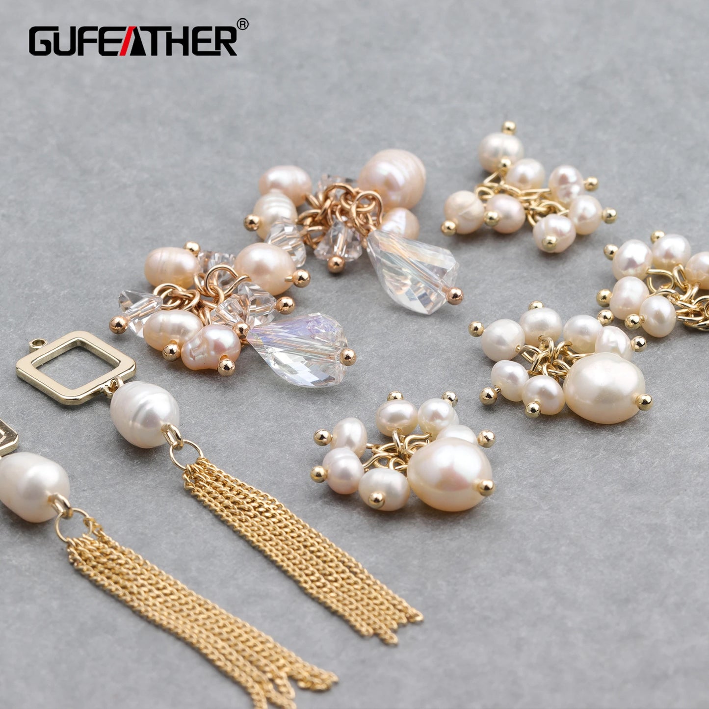 GUFEATHER M670, accessoires de bijoux, pass REACH, sans nickel, plaqué or 18 carats, perle naturelle, boucles d'oreilles à faire soi-même, fabrication de bijoux, 6 pièces/lot 