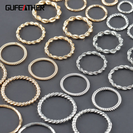 GUFEATHER M1097, accessoires, pass REACH, sans nickel, connecteur, plaqué rhodium or 18 carats, cuivre, anneau de saut, fabrication de bijoux, 20 pièces/lot 