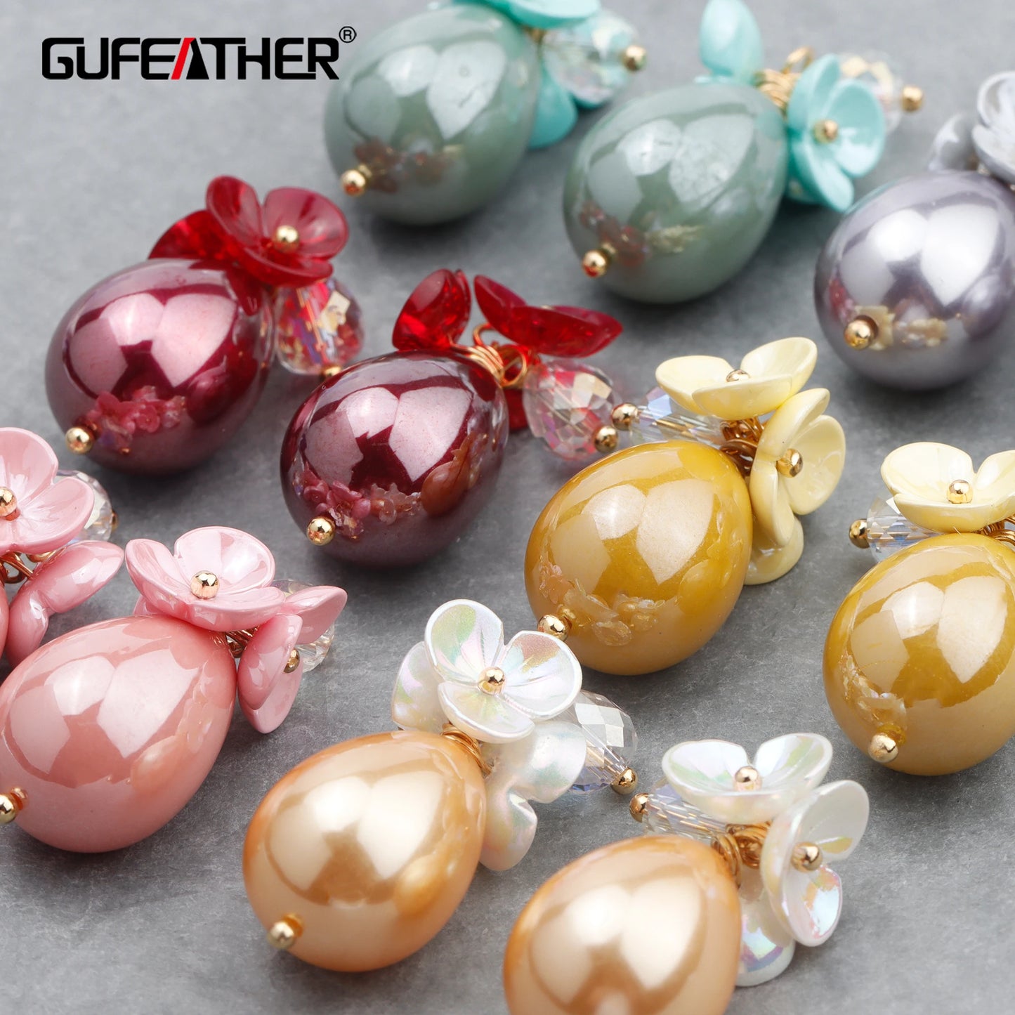 GUFEATHER M759, accessoires de bijoux, plaqué or 18k, pendentif bricolage, perle en plastique, fait à la main, boucles d'oreilles bricolage, fabrication de bijoux, 10 pièces/lot 