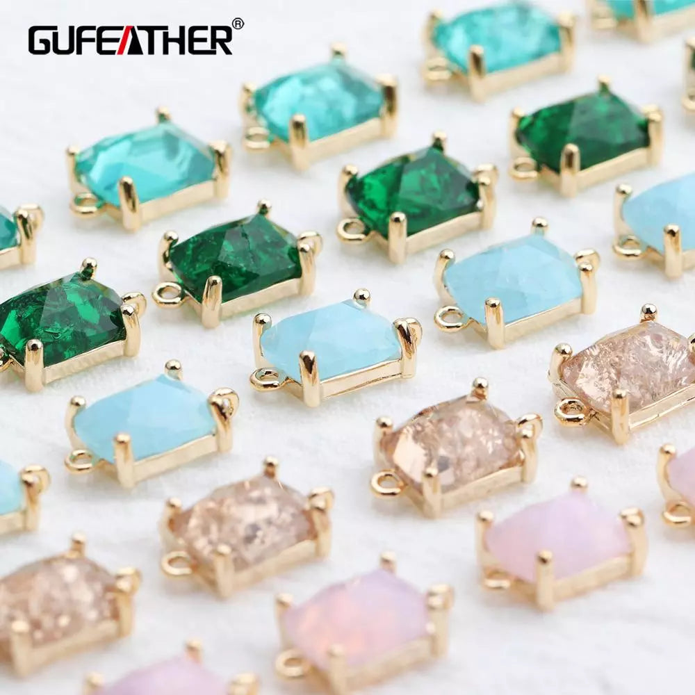 GUFEATHER M525, accessoires de bijoux, plaqué or 18 carats, cuivre, pass REACH, sans nickel, pendentif en zircon, résultats de fabrication de bijoux, 6 pièces/lot 