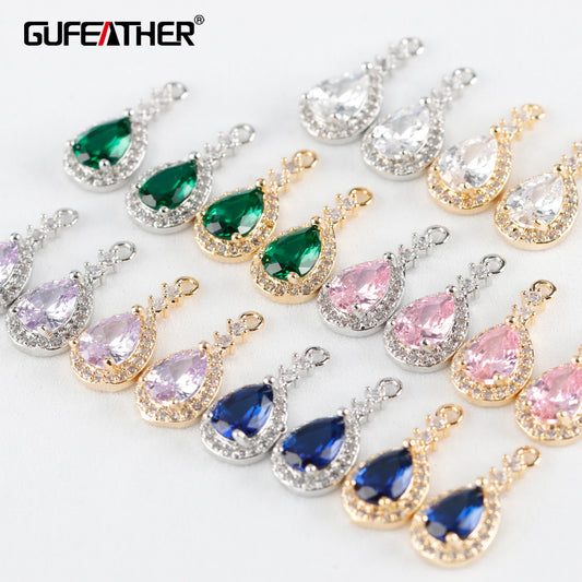 GUFEATHER M927,accessories,pass REACH,nickel free,18k gold rhodium plated,zircons,copper,jewelry making,diy earrings,10pcs/lot