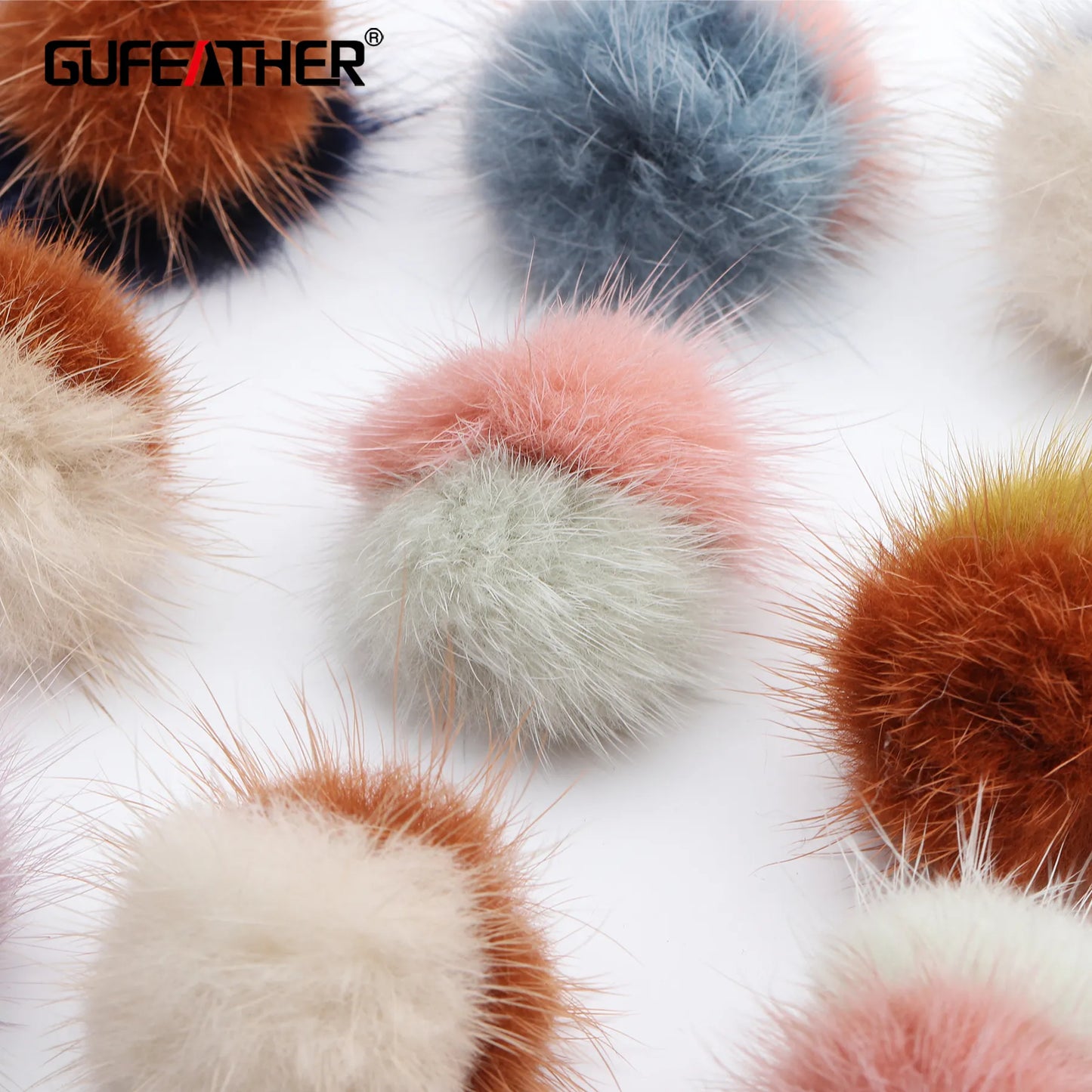 GUFEATHER M493,jewelry accessories,hand made,real fur mink,fluffy ball,diy accessories,diy earrings,jewelry making,6pcs/lot