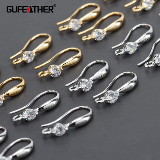 GUFEATHER M926,diy jewelry,pass REACH,nickel free,18k gold rhodium plated,copper,zircon,jewelry making findings,diy earrings