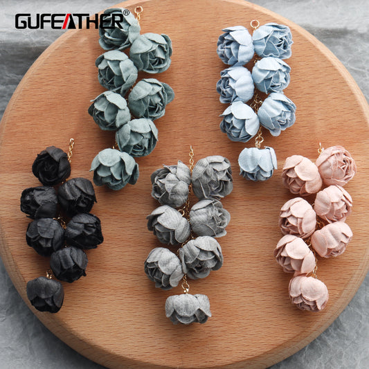 GUFEATHER M840,jewelry accessories,diy pendants,ear chain,flower shape,charms,hand made,jewelry making,diy earrings,6pcs/lot