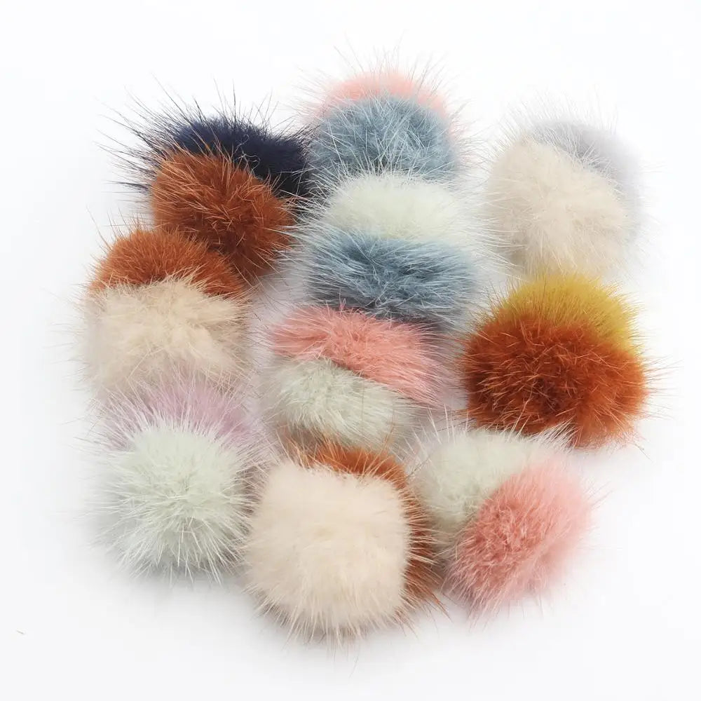 GUFEATHER M493,jewelry accessories,hand made,real fur mink,fluffy ball,diy accessories,diy earrings,jewelry making,6pcs/lot