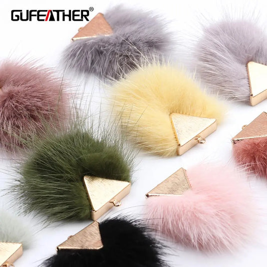 GUFEATHER M492, accessoires de bijoux, faits à la main, vraie fourrure de vison, accessoires de bricolage, métal cuivré, fabrication de bijoux, boucles d'oreilles bricolage, 6 pièces/lot 