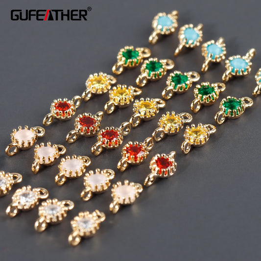 GUFEATHER M943,jewelry accessories,pass REACH,nickel free,18k gold plated,zircons,copper,diy earrings,jewelry making,20pcs/lot