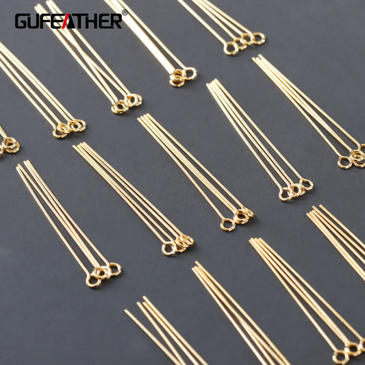 GUFEATHER M549, accessoires de bijoux, aiguille, plaqué or 18 carats, cuivre, pass REACH, sans nickel, accessoires de bricolage, fabrication de bijoux, 20 g/lot 