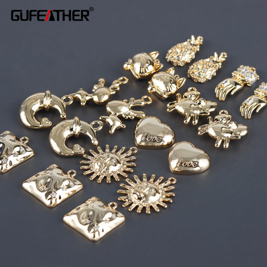 GUFEATHER M952,jewelry accessories,pass REACH,nickel free,18k gold plated,copper,jewelry making,diy earring pendants,6pcs/lot