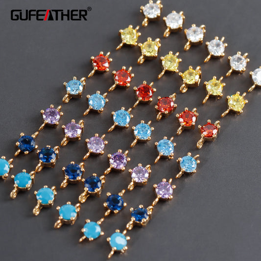 GUFEATHER M1043, accesorios de joyería, pass REACH, sin níquel, chapado en oro de 18 k, cobre, circonitas, pendientes diy, fabricación de joyas, 20 unids/lote 