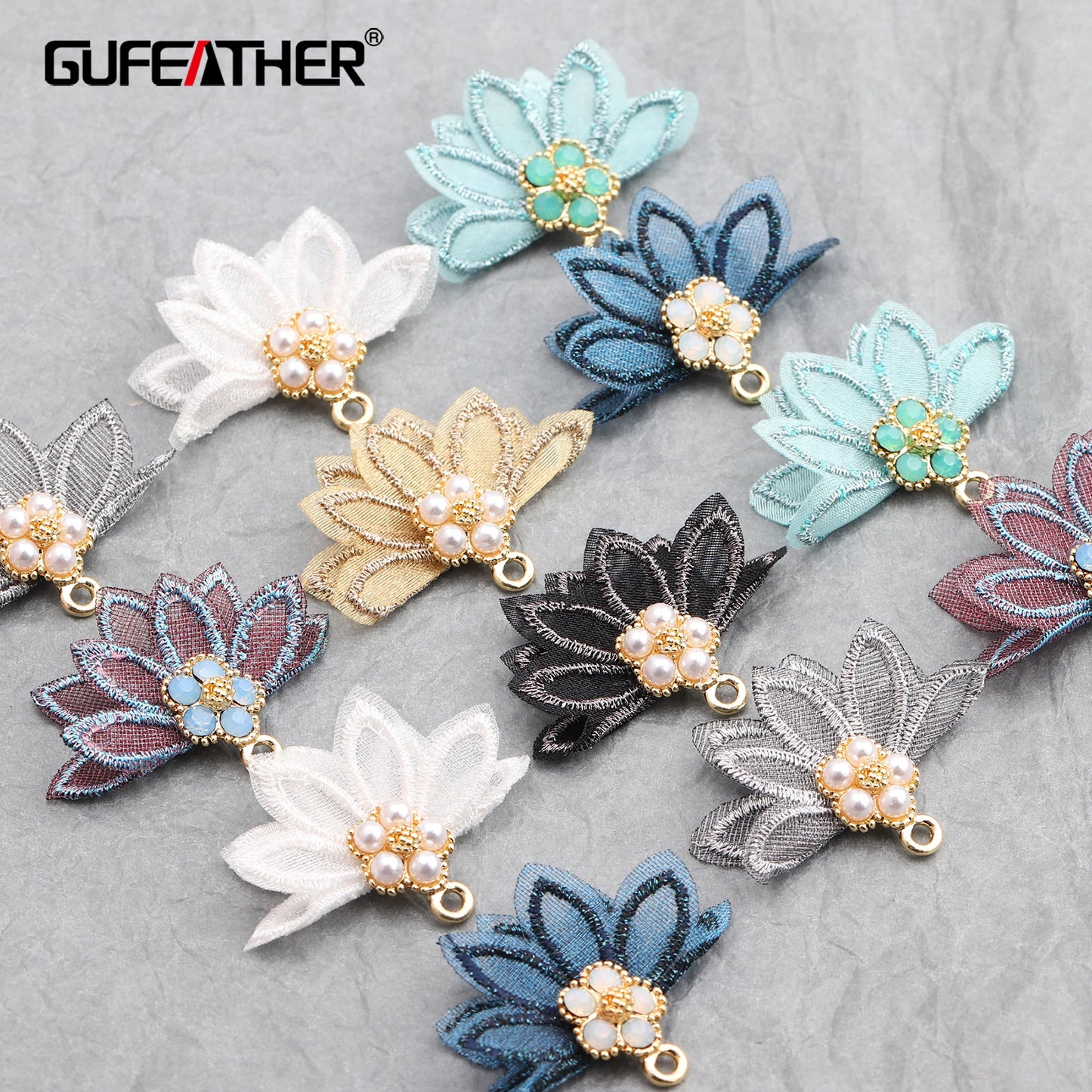 GUFEATHER M597, accesorios de joyería, borlas, flores, hechos a mano, accesorios para hacer joyas, dijes, colgantes de pendientes diy, 10 unids/lote 