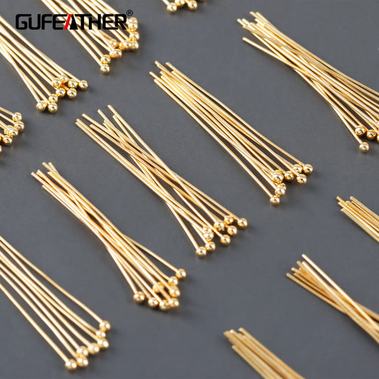 GUFEATHER M510, accessoires de bijoux, plaqué or 18 carats, cuivre, pass REACH, sans nickel, aiguille, fait à la main, recherche de fabrication de bijoux, 25 g/lot 