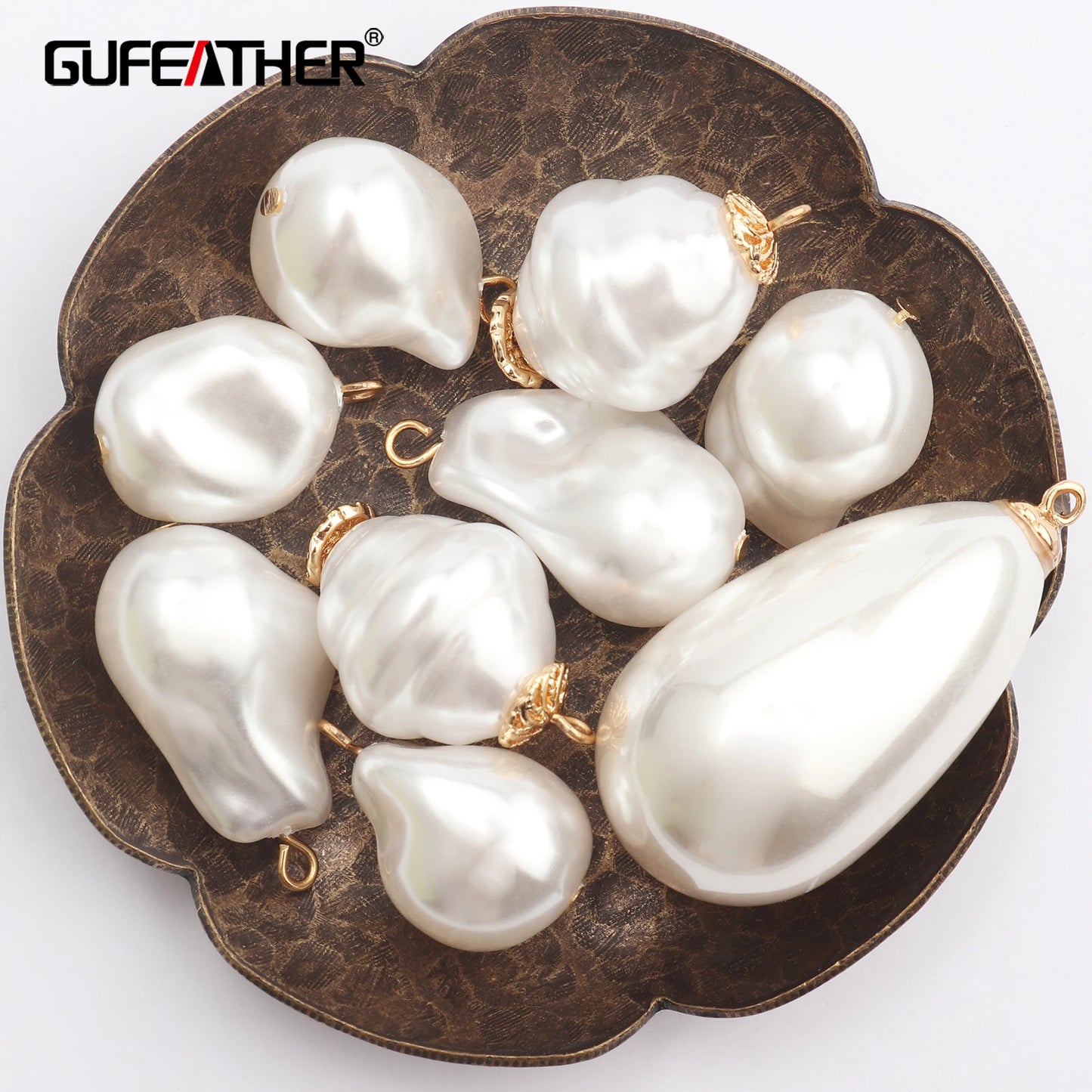 GUFEATHER M445,jewelry accessories,jump ring,plastic pearl pendant,hand made,diy earrings necklace,jewelry making,10pcs/lot