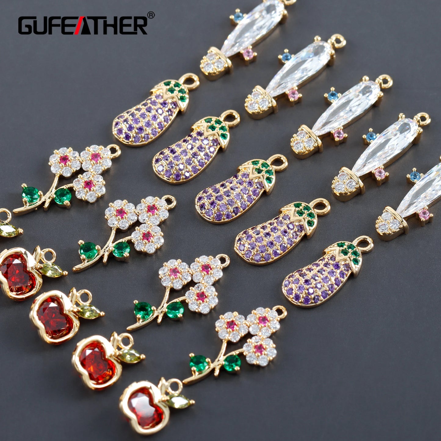 GUFEATHER M1008,jewelry accessories,pass REACH,nickel free,18k gold plated,copper,zircons,diy earrings,jewelry making,6pcs/lot