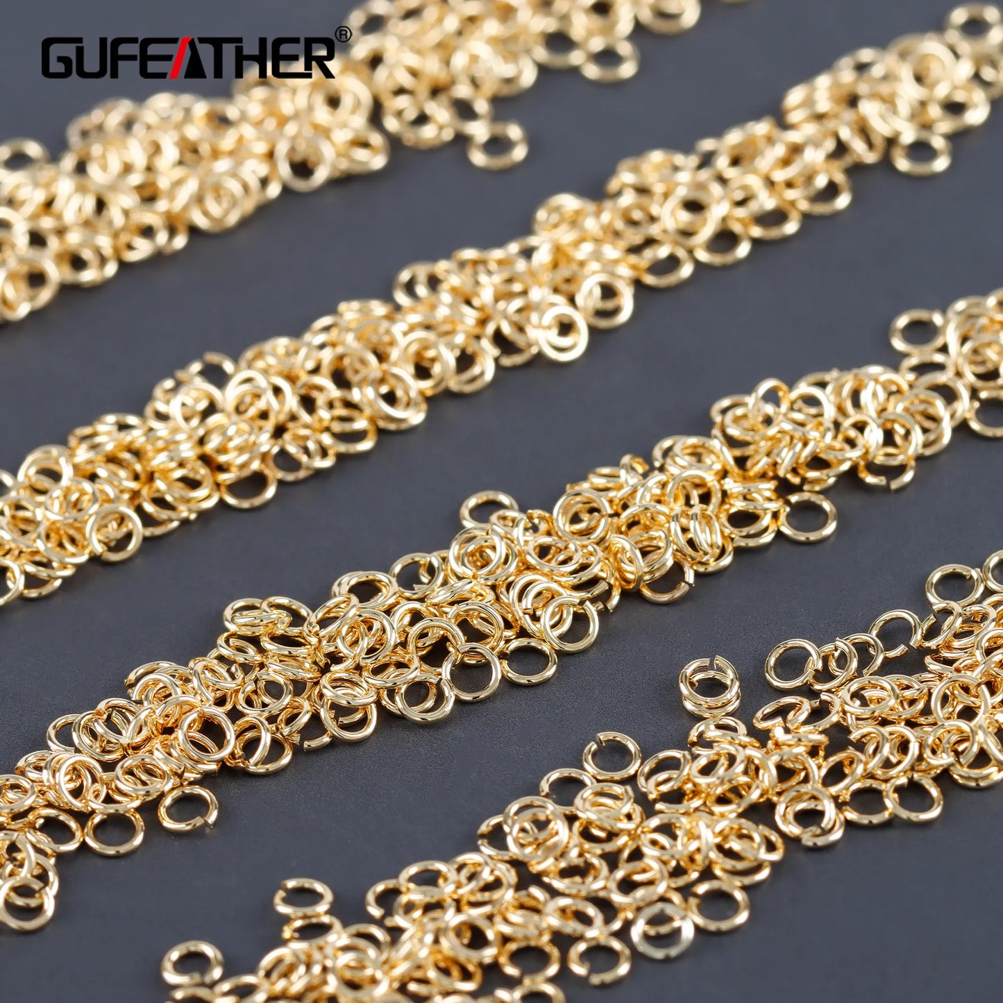 GUFEATHER M484, accessoires de bijoux, pass REACH, sans nickel, plaqué or 18 carats, cuivre, anneau de saut, ne se décolore pas, fabrication de bijoux, 20 g/paquet 