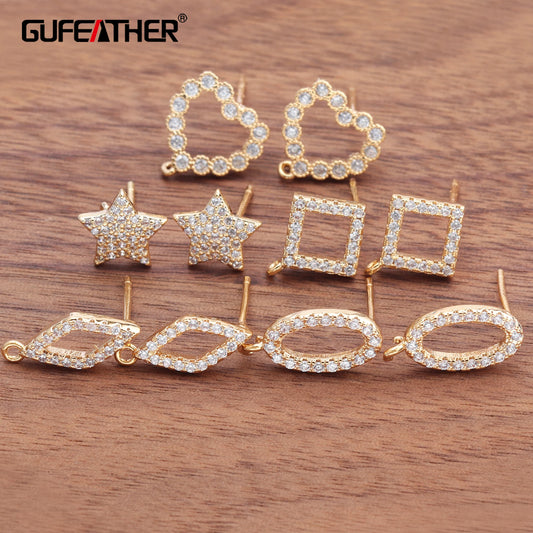 GUFEATHER M652, accessoires de bijoux, plaqué or 18 carats, cuivre, pass REACH, sans nickel, boucles d'oreilles bricolage, résultats de fabrication de bijoux, 10 pièces/lot 