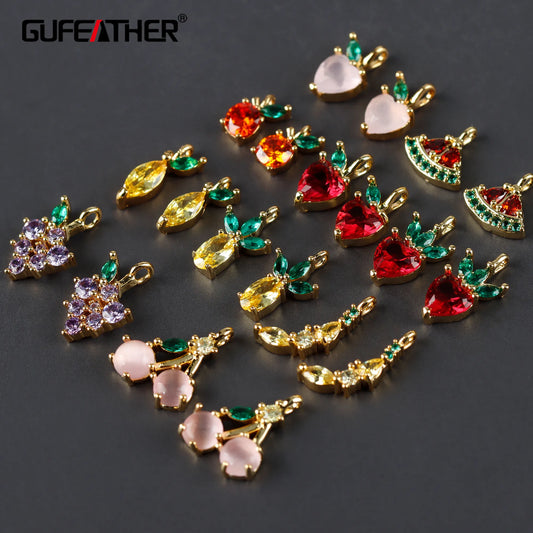 GUFEATHER M970,jewelry accessories,pass REACH,nickel free,18k gold plated,zircons,copper,diy earrings,jewelry making,6pcs/lot