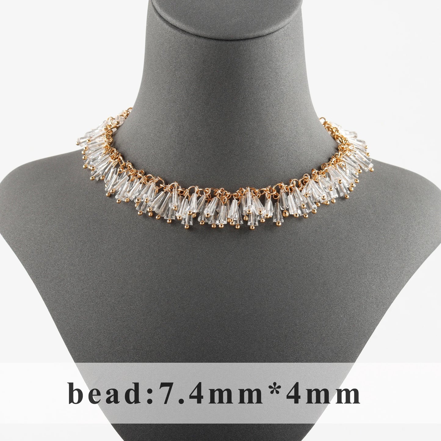 GUFEATHER C212, cadena, pass REACH, sin níquel, chapado en oro de 18 k, cobre, perla de plástico, cristal, collar diy, fabricación de joyas, 50 cm/lote 