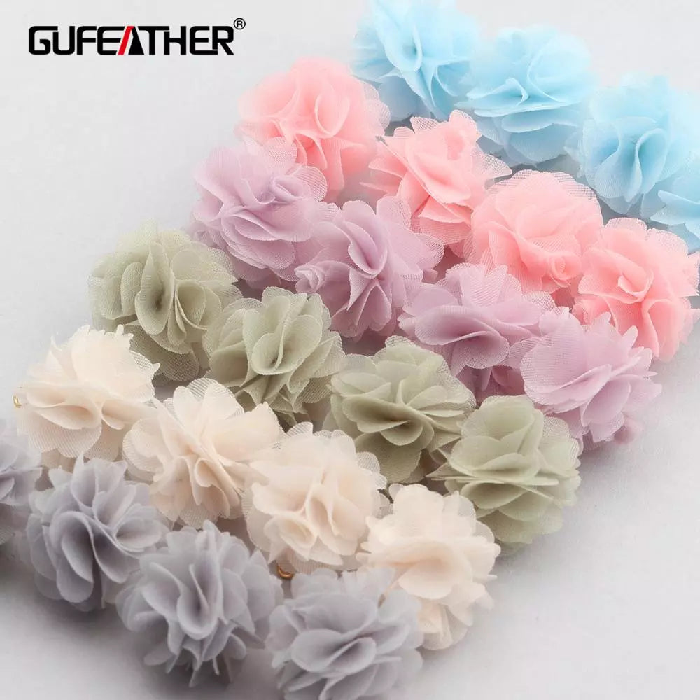 GUFEATHER F143, accesorios de joyería, forma de flor, accesorios de bricolaje, hechos a mano, accesorios para hacer joyas, dijes, colgantes para bricolaje, 10 unids/lote 