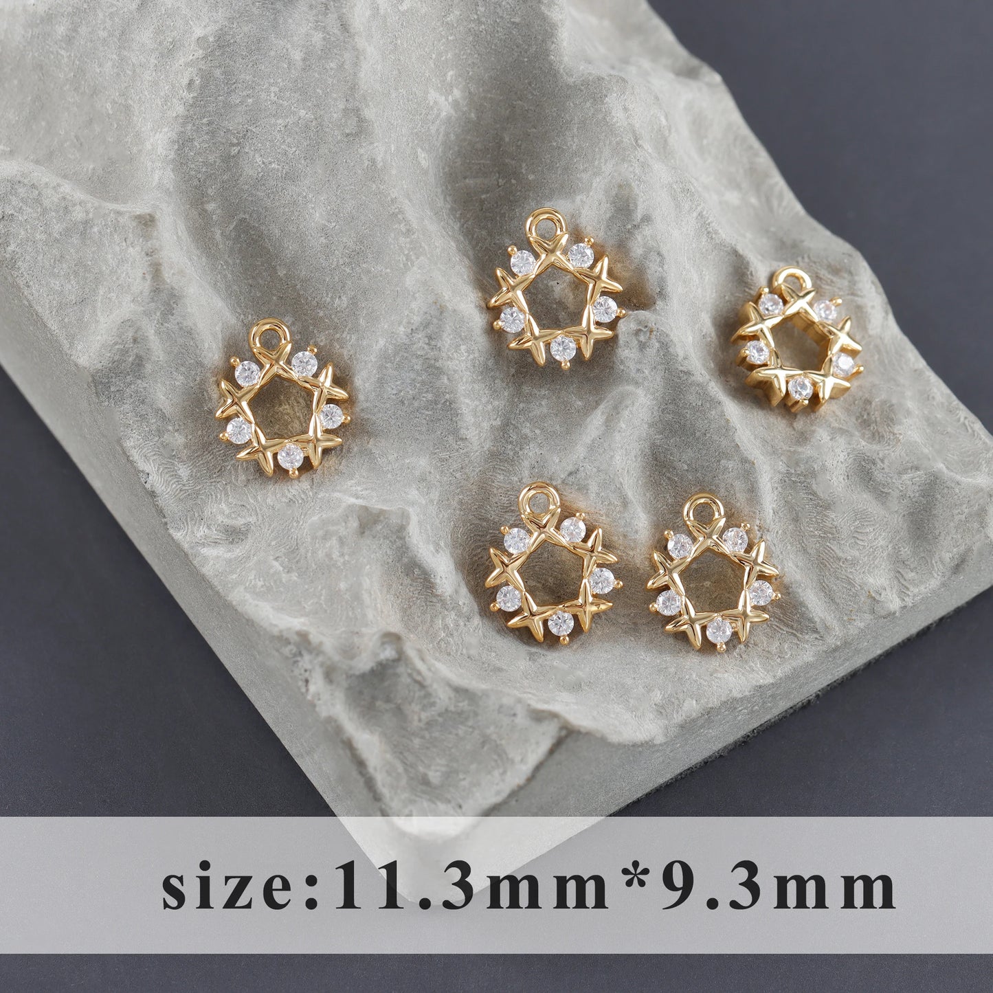 GUFEATHER M1110, accesorios de joyería, chapado en rodio de oro de 18k, cobre, circonitas, pass REACH, sin níquel, joyería colgante diy, 10 unids/lote 