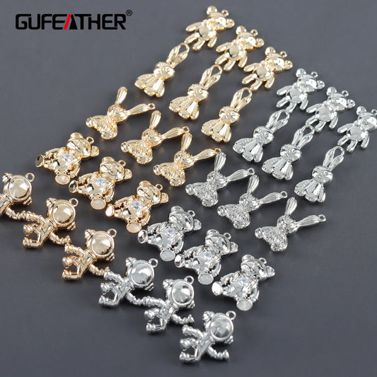 GUFEATHER M1052, accesorios de joyería, pass REACH, sin níquel, chapado en rodio de oro de 18 k, cobre, colgantes diy, fabricación de joyas, 10 unids/lote 