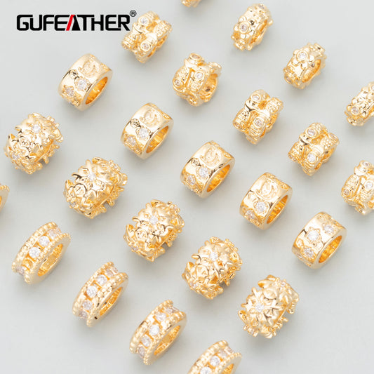 GUFEATHER MC34,jewelry accessories,18k gold plated,nickel free,copper,zircons,charms,diy accessories,jewelry making,6pcs/lot