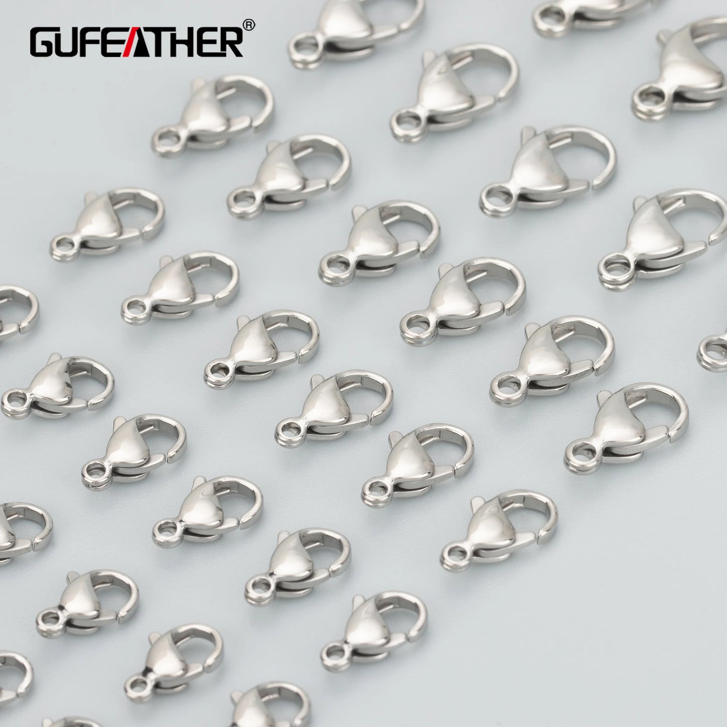 GUFEATHER MB83, accesorios de joyería, pass REACH, sin níquel, acero inoxidable, accesorios para hacer joyas, ganchos de cierre, 10 unids/lote 