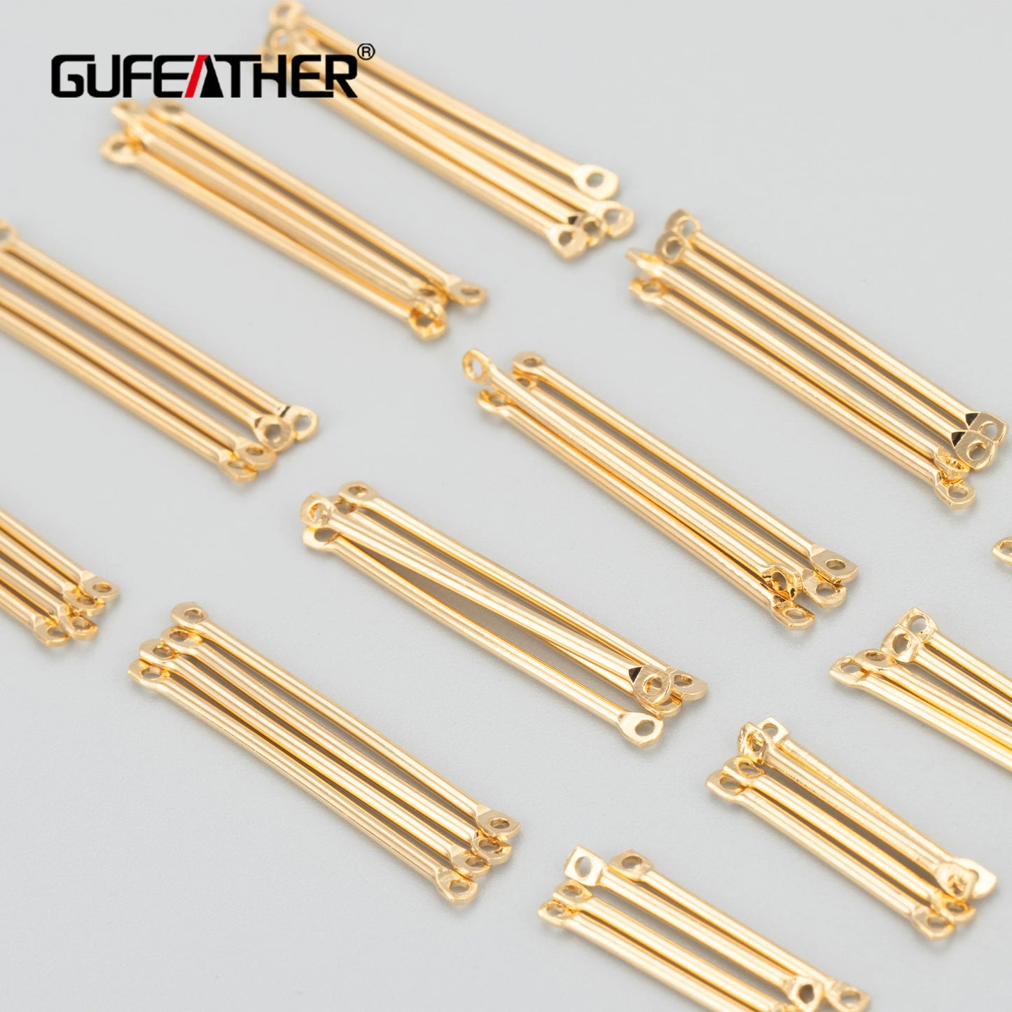 GUFEATHER M811, accessoires de bijoux, pass REACH, sans nickel, plaqué or 18 carats, accessoires de bricolage, breloque, aiguille, fabrication de bijoux, 50 pièces/lot 