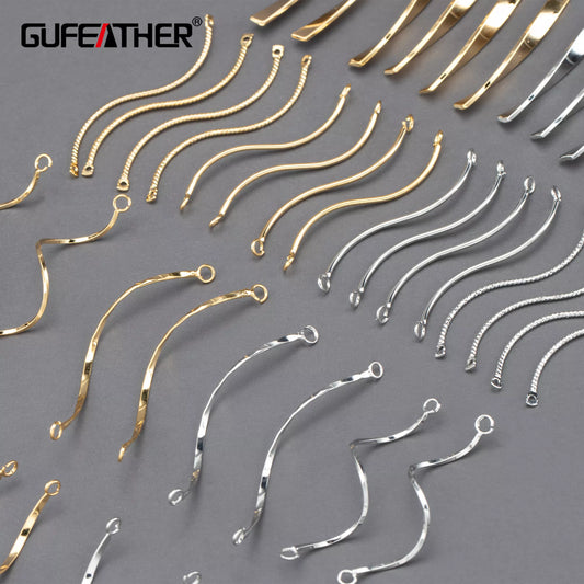 GUFEATHER MA82, accessoires de bijoux, sans nickel, plaqué rhodium or 18 carats, cuivre, fabrication de bijoux, accessoires de boucles d'oreilles bricolage, 10 pièces/lot 