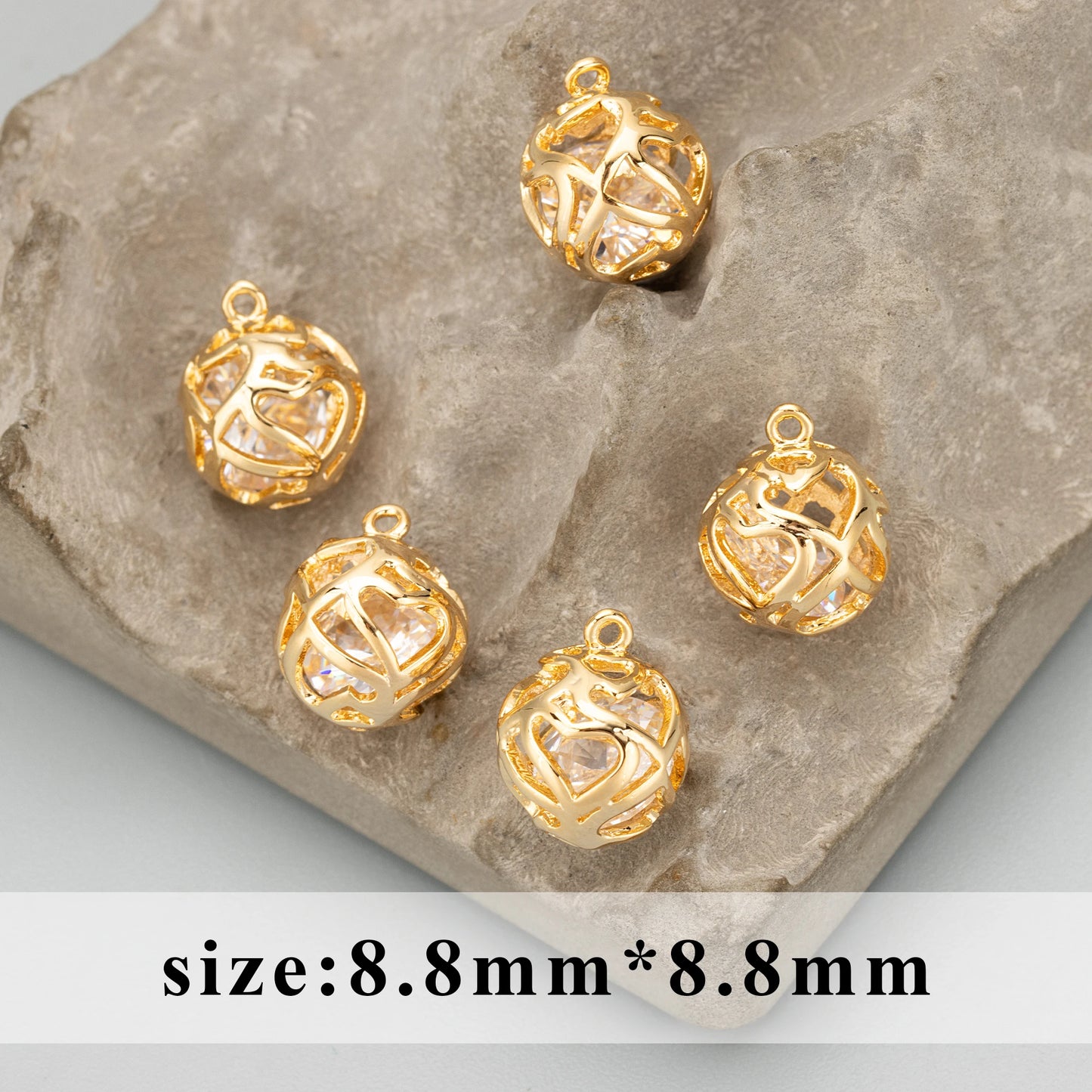 GUFEATHER M829,jewelry accessories,pass REACH,nickel free,18k gold plated,zircon pendants,jewelry making,diy earrings,10pcs/lot