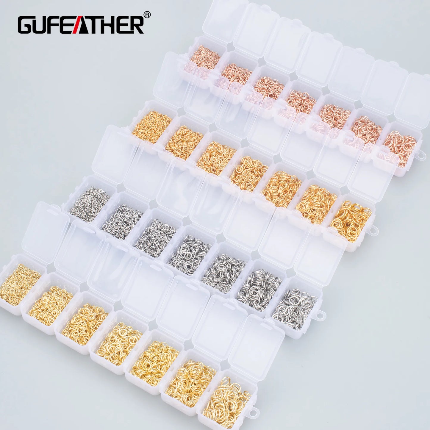 GUFEATHER MB24, accesorios de joyería, sin níquel, chapado en oro de 18 quilates, chapado en rodio, cobre, no se decolora, anillos de salto, fabricación de joyas, un juego 