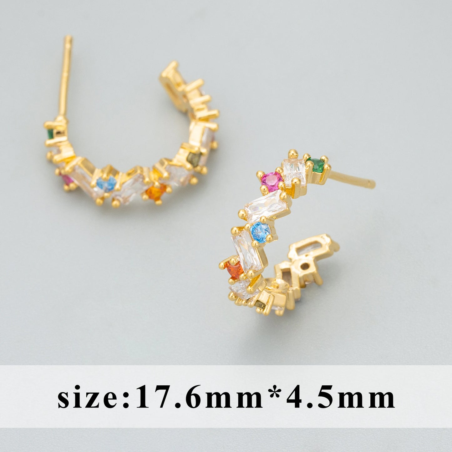 GUFEATHER ME35,earrings for women,18k gold rhodium plated,copper,zircons,hoop ear buckle,drop earrings,fashion jewelry,4pcs/lot