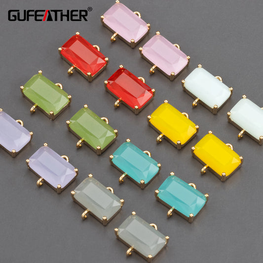 GUFEATHER MA84,jewelry accessories,nickel free,18k gold plated,copper,zircon,charms,jewelry making,diy earring pendants,6pcs/lot