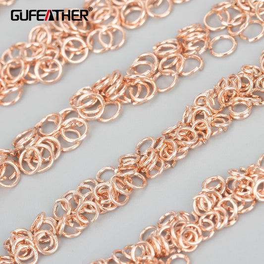 GUFEATHER M484R, accessoires de bijoux, pass REACH, sans nickel, plaqué or rose, cuivre, ne se décolore pas, anneau de saut, fabrication de bijoux, 20 g/paquet 