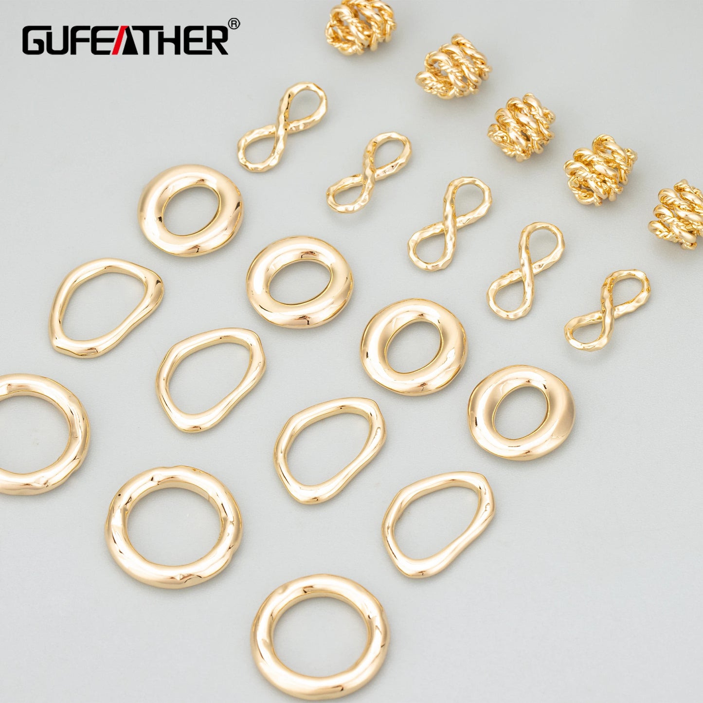 GUFEATHER MD65, accessoires de bijoux, plaqué rhodium or 18k, cuivre, breloque, fait à la main, pendentifs diy, connecteur, fabrication de bijoux, 10 pièces/lot 