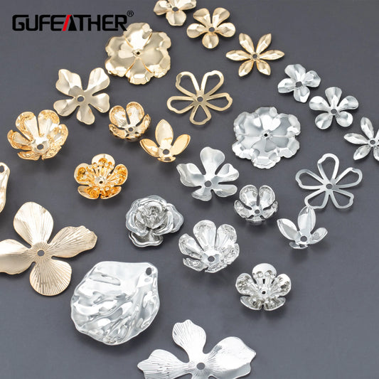 GUFEATHER M715, accesorios de joyería, chapado en rodio de oro de 18 k, cobre, alcance de paso, sin níquel, pendientes diy, fabricación de joyas, 20 unids/lote 