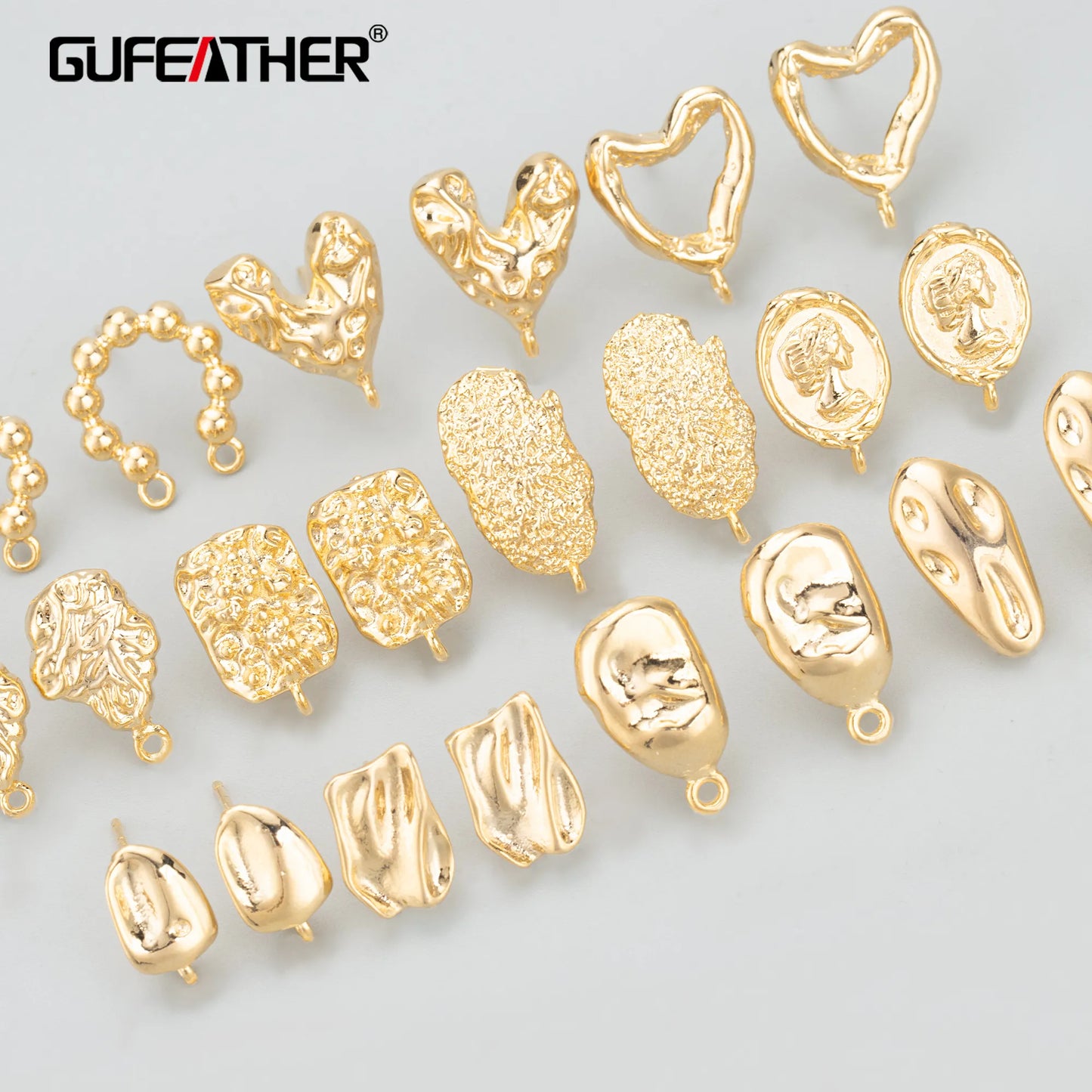 GUFEATHER MD33, accessoires de bijoux, plaqué rhodium or 18 carats, cuivre, fait à la main, breloques, boucles d'oreilles à faire soi-même, fabrication de bijoux, 6 pièces/lot 