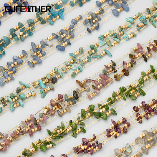 GUFEATHER C354, cadena diy, sin níquel, acero inoxidable, piedra natural, hecha a mano, dijes, fabricación de joyas, collar de pulsera diy, 1 m/lote 