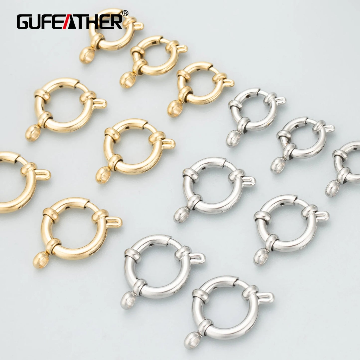 GUFEATHER MC39, accessoires de bijoux, acier inoxydable 316L, sans nickel, fait à la main, breloques, fabrication de bijoux, crochets à fermoir, 4 pièces/lot 