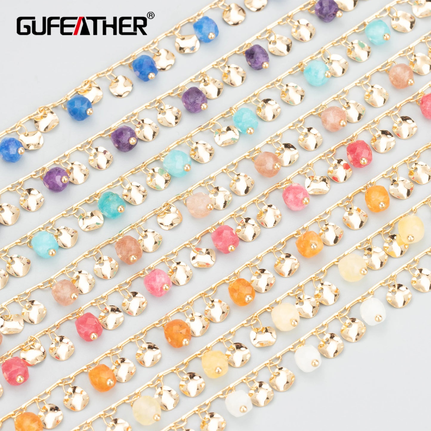 GUFEATHER C305,diy chain,nickel free,18k gold plated,copper,natural stone,jewelry making findings,diy bracelet necklace,50cm/lot