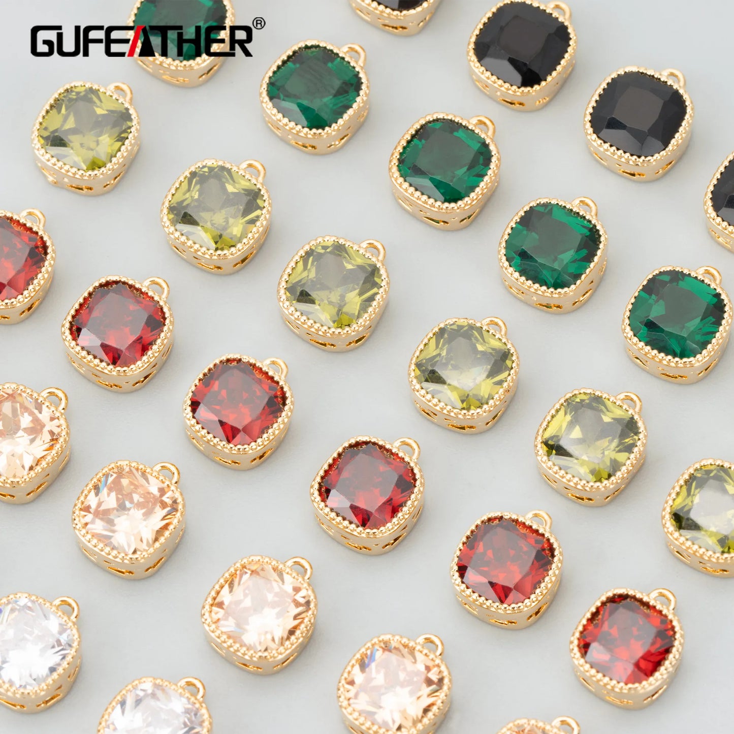 GUFEATHER MC46,jewelry accessories,18k gold plated,nickel free,copper,zircons,jewelry making,charms,diy pendants,6pcs/lot