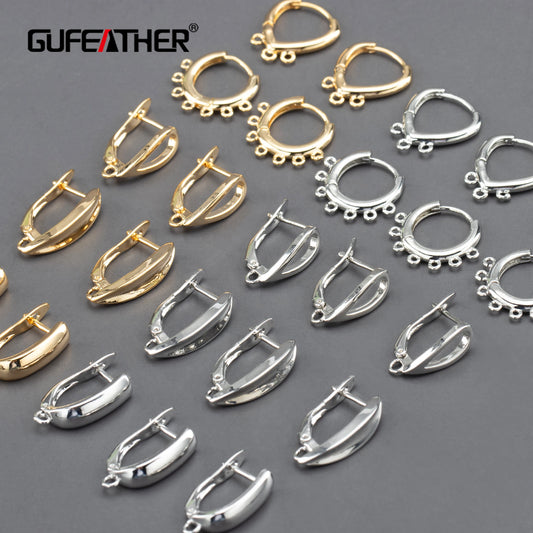 GUFEATHER M818, accesorios de joyería, pass REACH, sin níquel, chapado en oro de 18 k, ganchos de cierre, fabricación de joyas, pulsera de collar, 20 unids/lote 