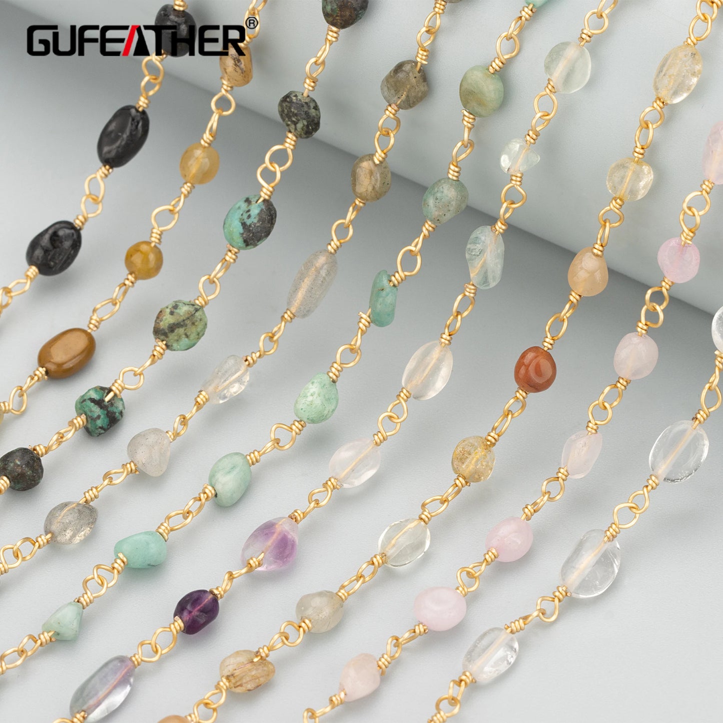 GUFEATHER C324,chain,nickel free,18k gold plated,copper,natural stone,hand made,jewelry making,diy bracelet necklace,1m/lot