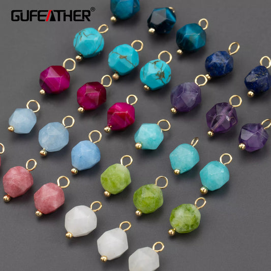 GUFEATHER MA64,jewelry accessories,nickel free,18k gold plated,natural stone,diy bracelet necklace,jewelry making,10pcs/lot