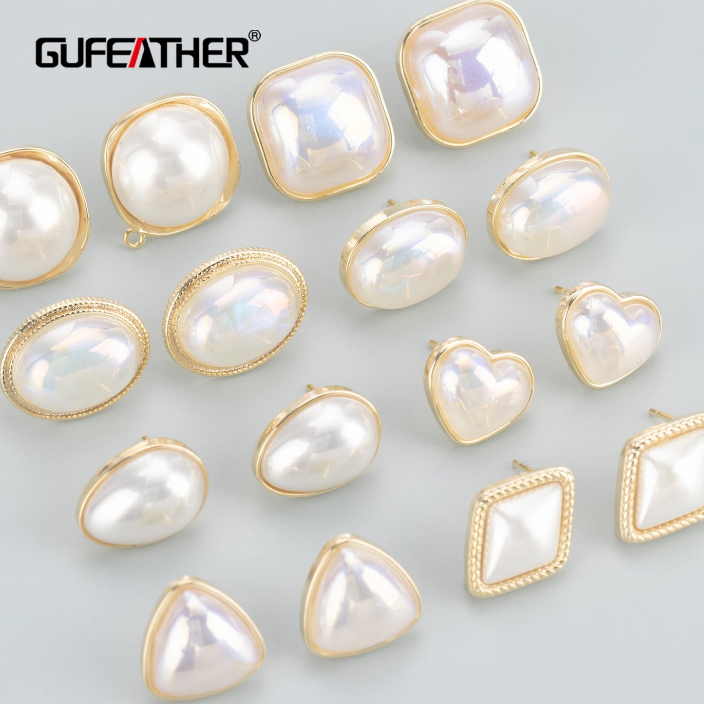 GUFEATHER MA99, accessoires de bijoux, sans nickel, plaqué or 14 carats, cuivre, perle en plastique, résultats de fabrication de bijoux, boucle d'oreille bricolage, 6 pièces/lot 