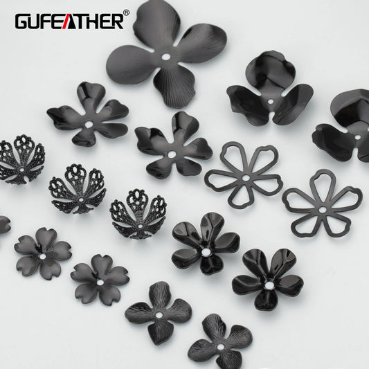 GUFEATHER M715H, accesorios de joyería, joyería de bricolaje, sin níquel, chapado en negro, cobre, fabricación de joyas, accesorios de flores de bricolaje, un paquete 