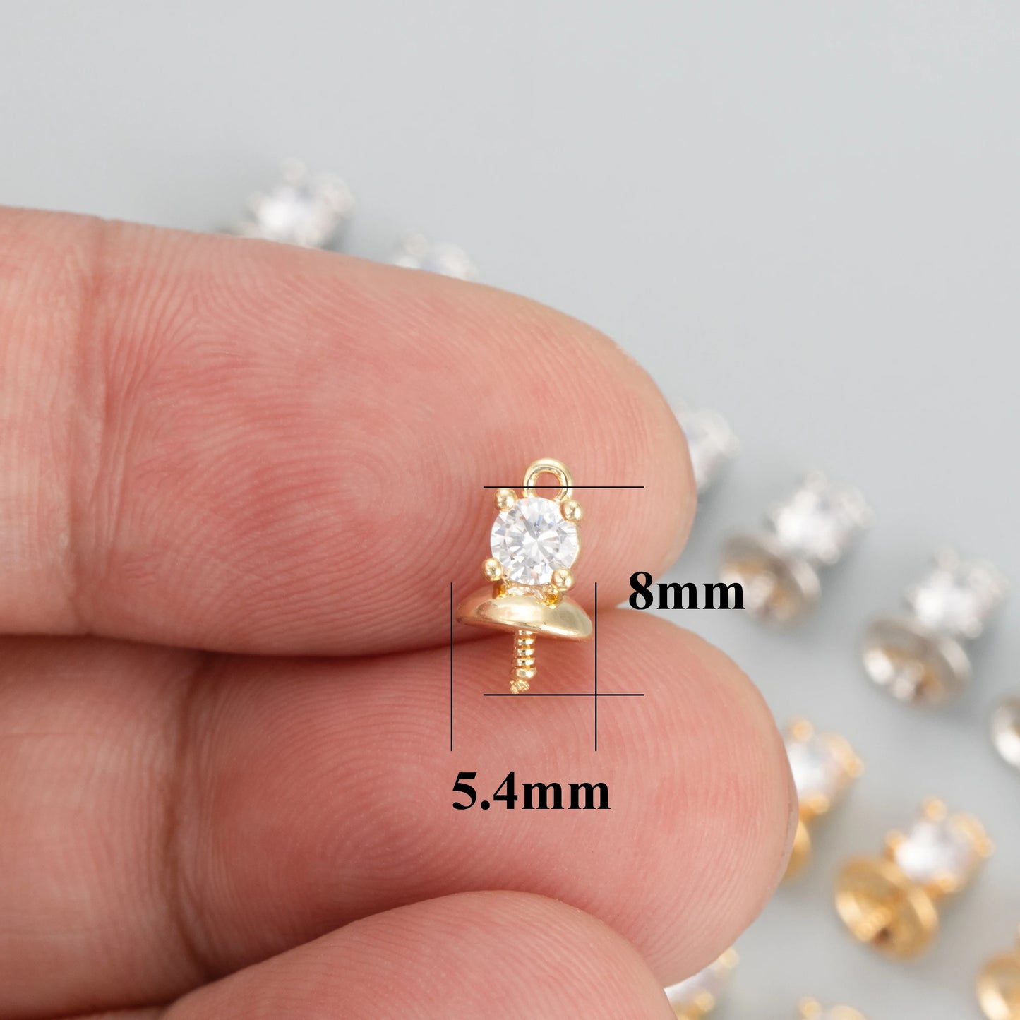 GUFEATHER MB26,jewelry making accessories,18k gold plated,copper,zircon,screw eye bails top drilled,end cap,connectors,20pcs/lot