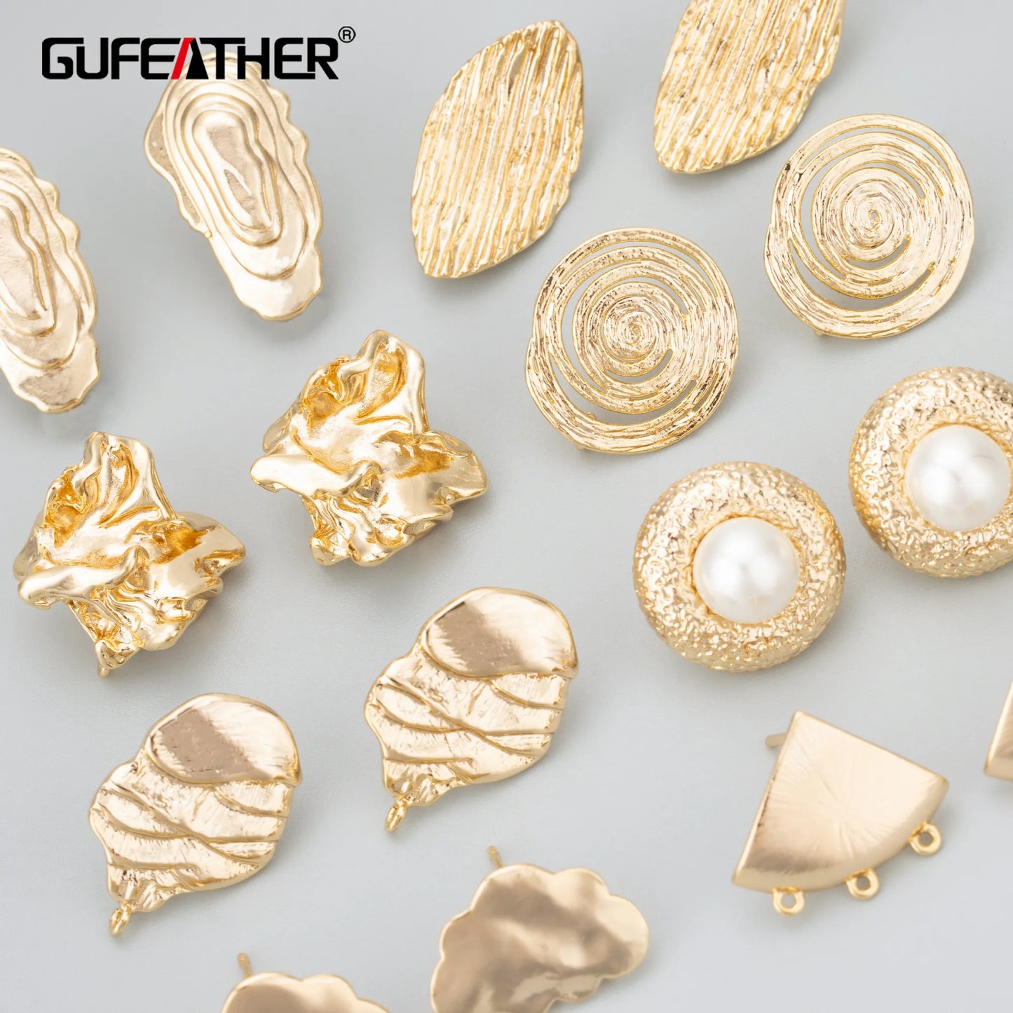 GUFEATHER MD60,jewelry accessories,nickel free,18k gold rhodium plated,copper,jewelry making,charms,diy earrings,4pcs/lot